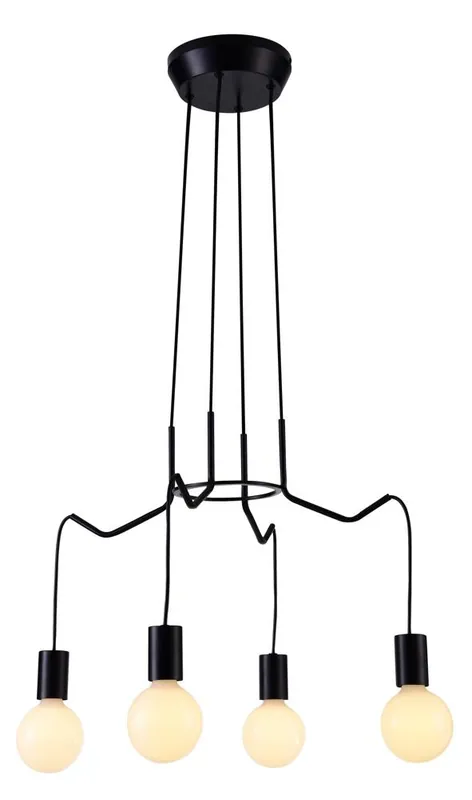 Suspension BASSO — 4×E27, noir mat