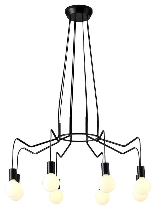 Suspension BASSO — 8×E27, noir mat