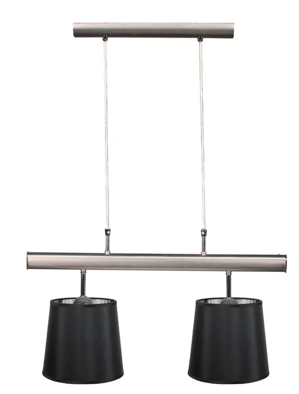 Suspension MILONGA — 2×E27, satin, noir shade