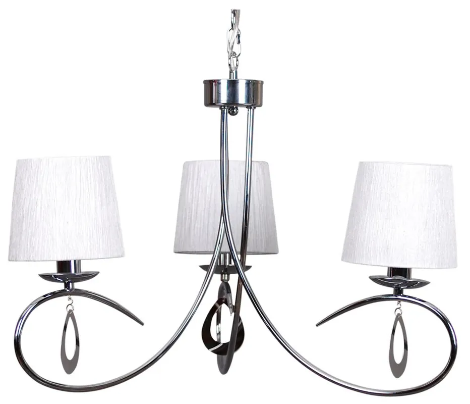 Suspension ARNIKA — 3×E14, chrome + blanc