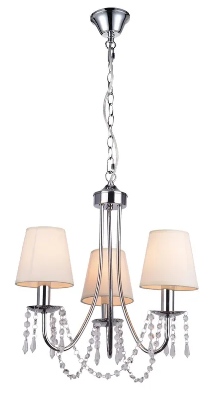 Suspension RUTI — 3×E14, chrome + beige
