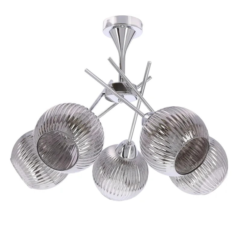 Suspension — 5×E27, argenté