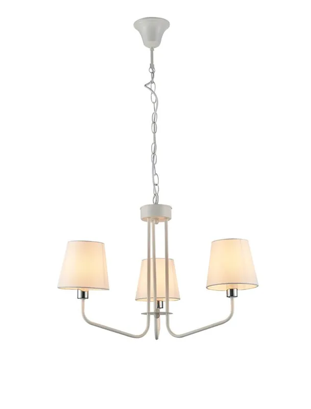 Suspension 3-LIGHT CHANDELIER YORK — 3×E14, blanc