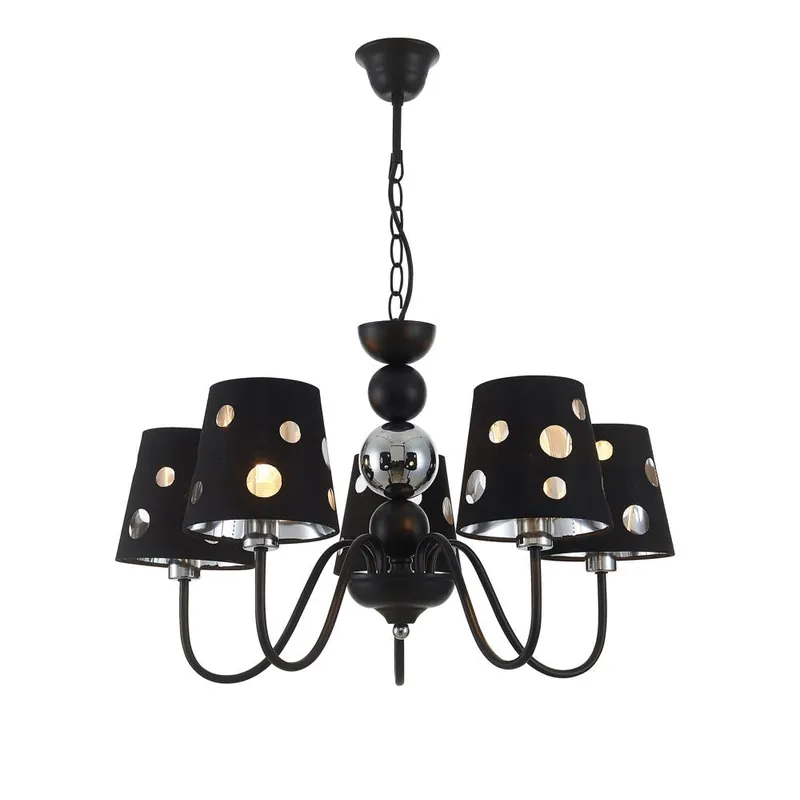 Suspension 5-LIGHT SHADED CHANDELIER — 5×E14, noir