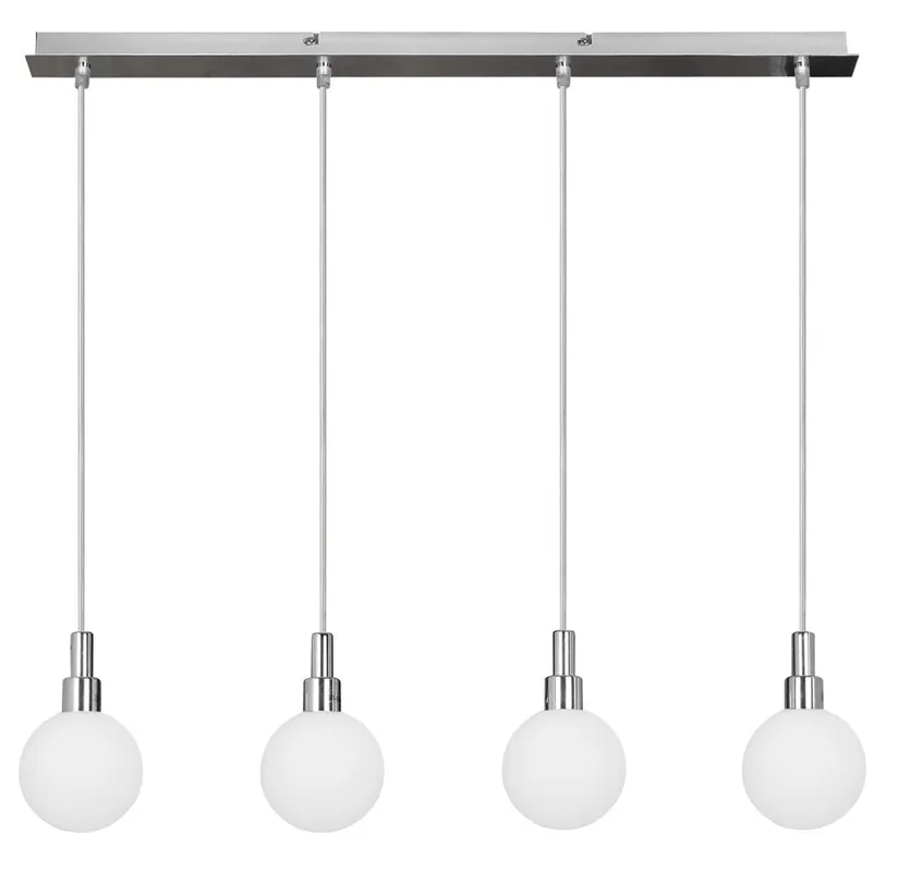 Suspension MALDUS — 4×G9, chrome + blanc
