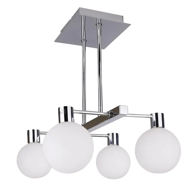 Suspension MALDUS — 4×G9, chrome + blanc