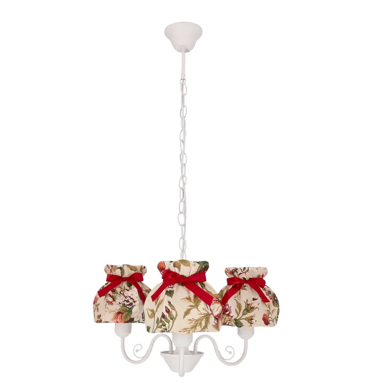 Suspension ROZANO hanging — 3×E27, blanc and rouge