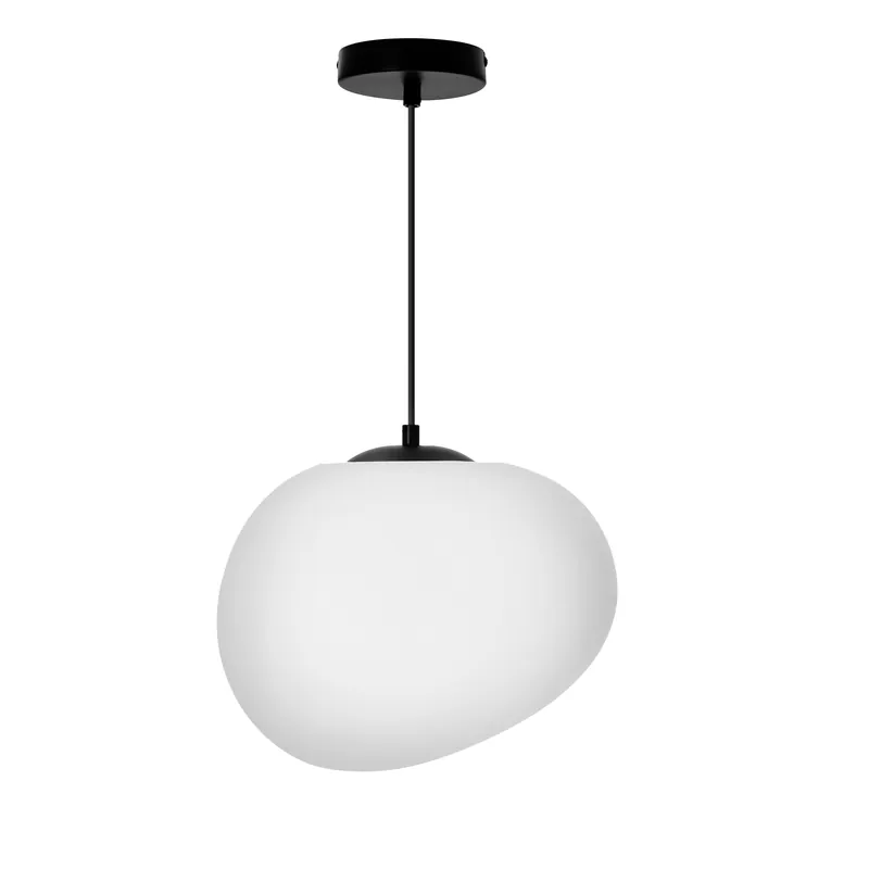 Suspension Japandi-inspired — 1×E27, blanc and noir