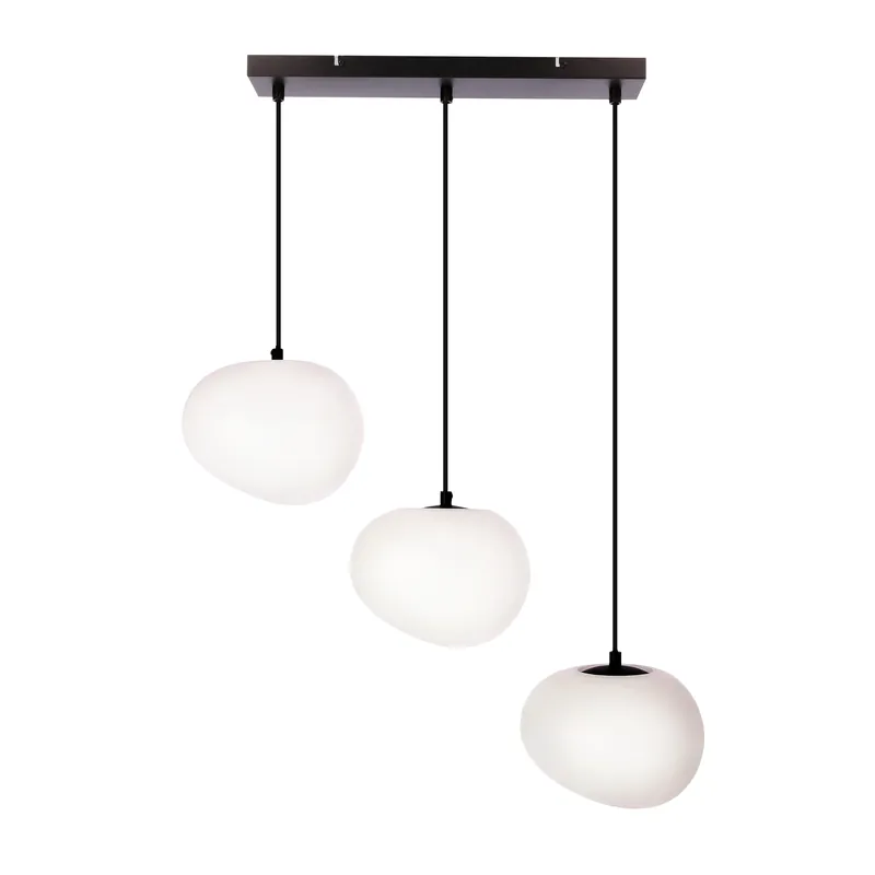 Suspension STONES — 3×E27, blanc and noir