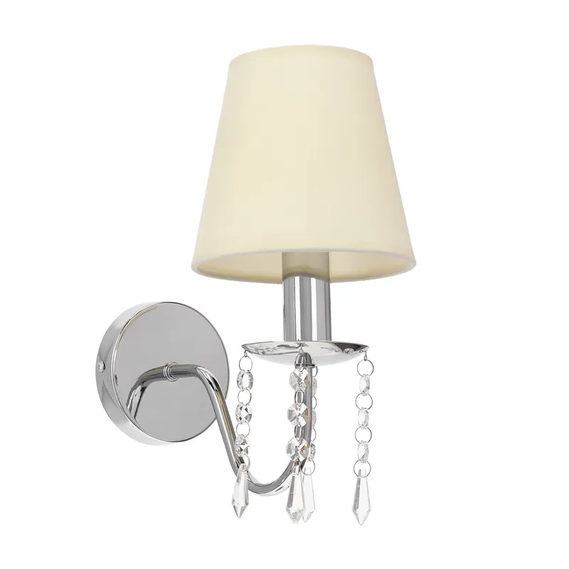 Applique murale RUTI — 1×E14, chrome + beige
