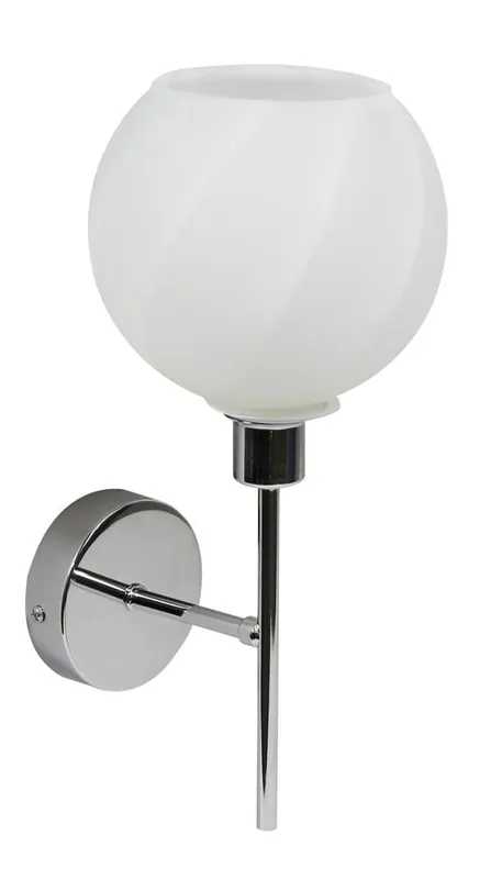 Applique murale RAUL — 1×E27, chrome, blanc shade