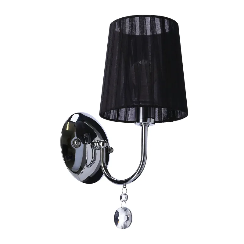 Applique murale SORENTO — 1×E14, chrome, noir shade