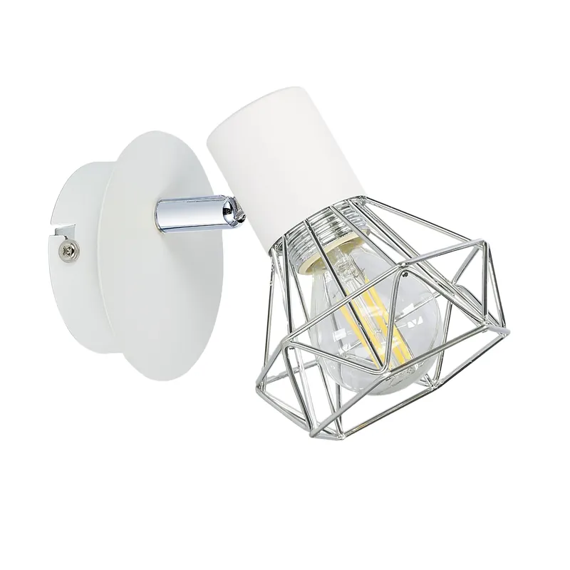 Applique murale VERVE — 1×E14, blanc + chrome