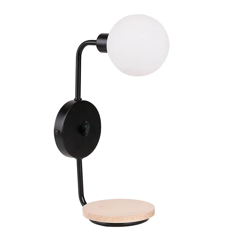 Applique murale PONIO — 1×G9, noir + blanc
