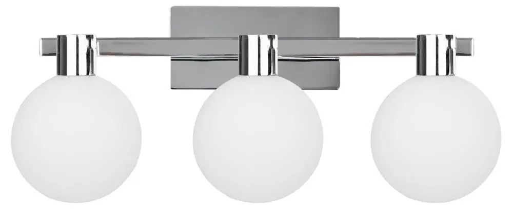Applique murale MALDUS — 3×G9, chrome + blanc