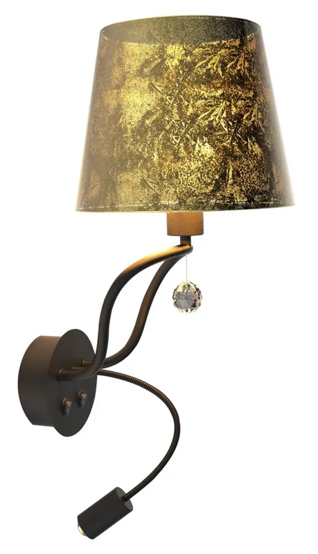 Applique murale SARIA SCOUNCE 1X6W E14 LED+8W LED BLACK+GOLD 3000K — 2×E14, noir + doré