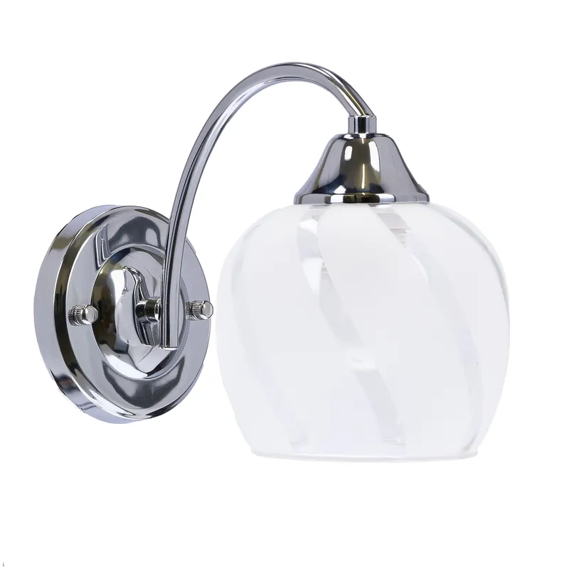Applique murale Prego — 1×E27, chrome + clear