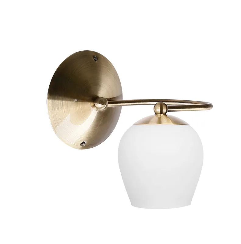 Applique murale Serano lamp patina — 1×E27, antic brass, blanc shade