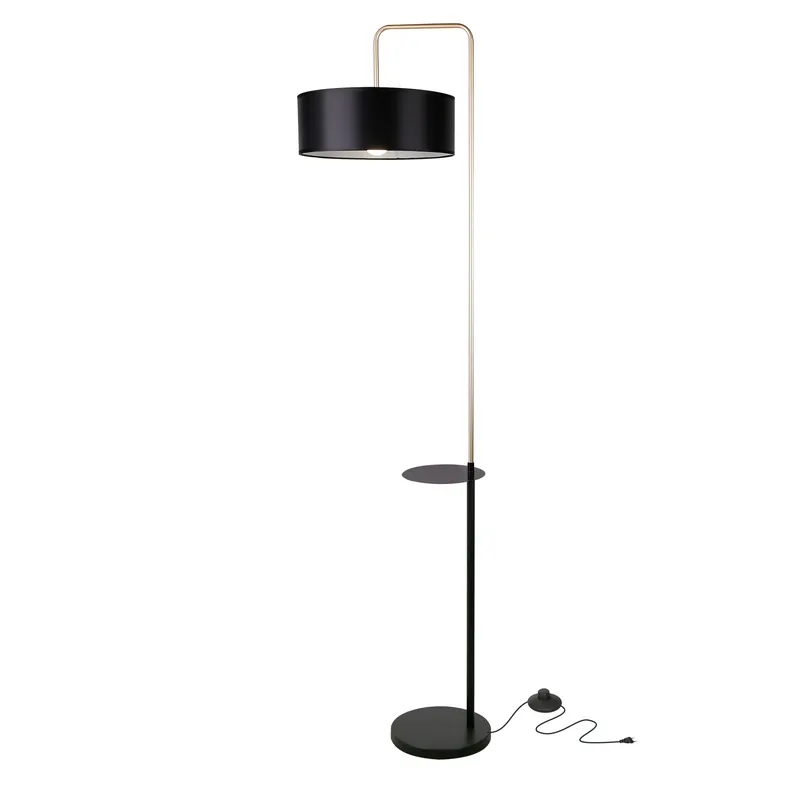 Lampadaire IMPACT — 1×E27, noir + doré