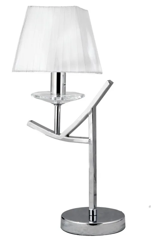 Lampe à poser — 1×E14, chrome, blanc shade