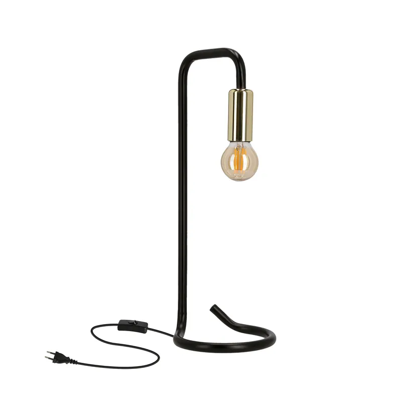 Lampe à poser HERA — 1×E14, noir et doré
