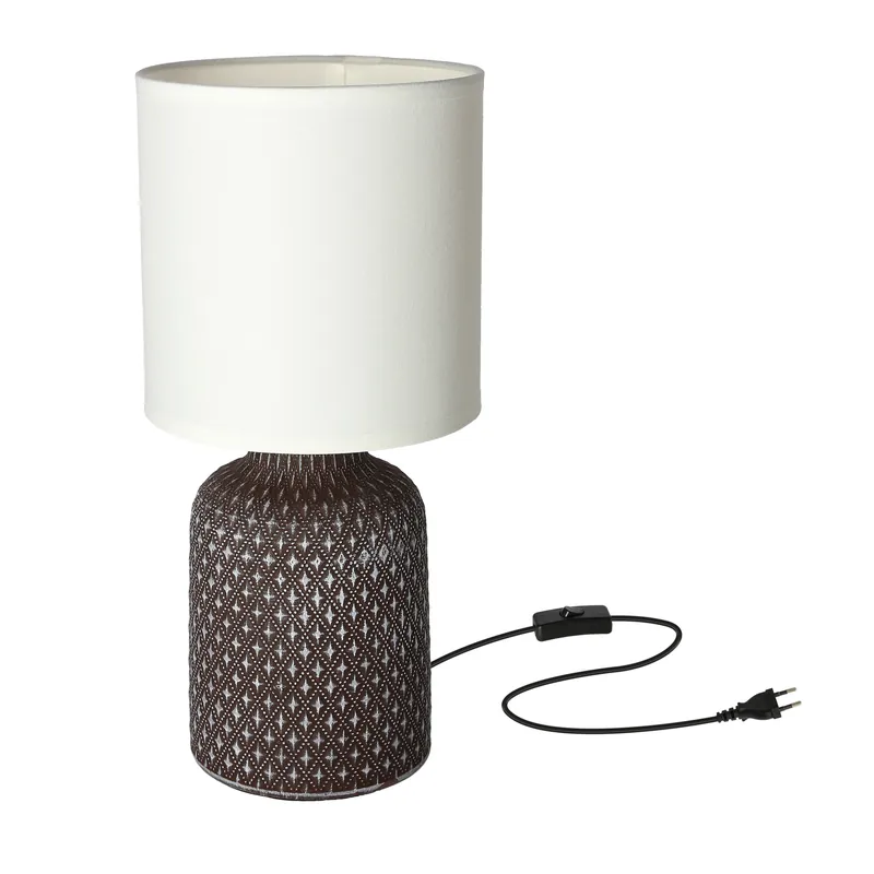 Lampe à poser INER — 1×E14, marron
