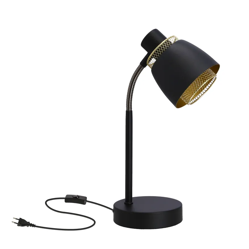 Lampe à poser — 1×E14, noir + doré