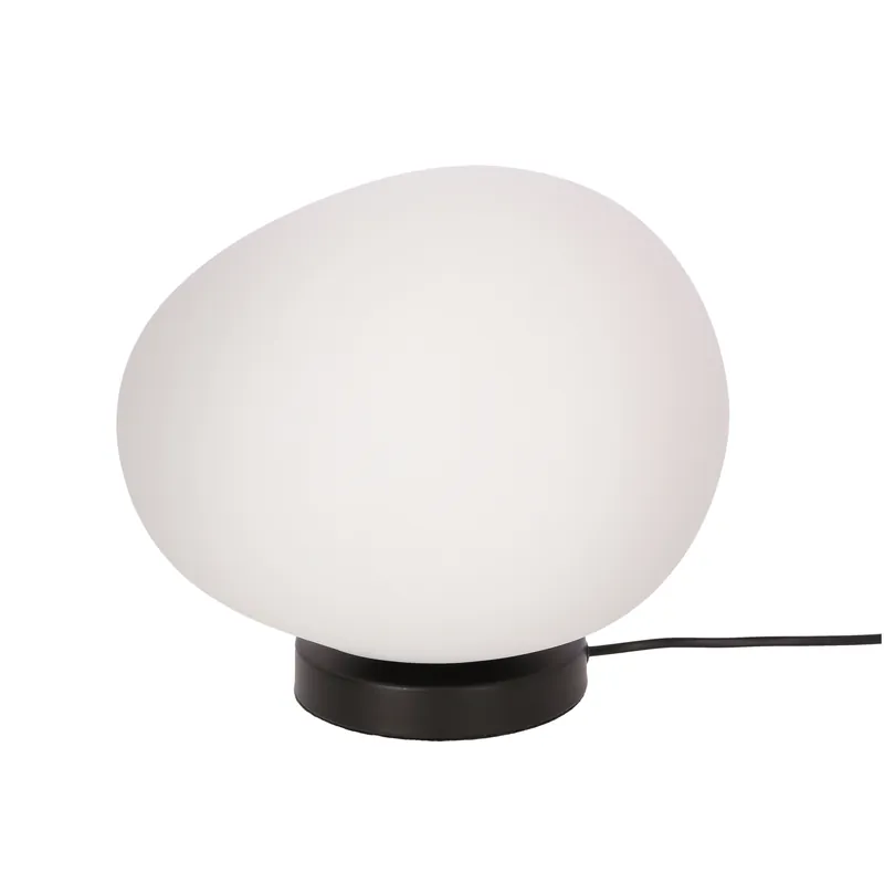 Lampe à poser STONES — 1×E27, blanc et noir
