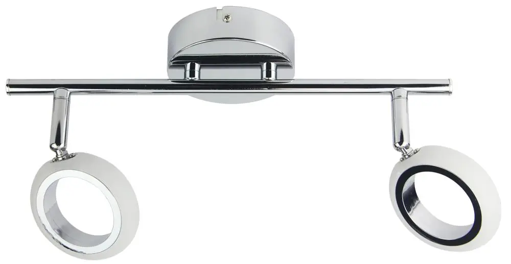 Plafonnier AURELION Spot — 2× chrome, blanc acrylic