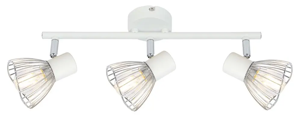 Plafonnier FLY — 3×E14, blanc + chrome