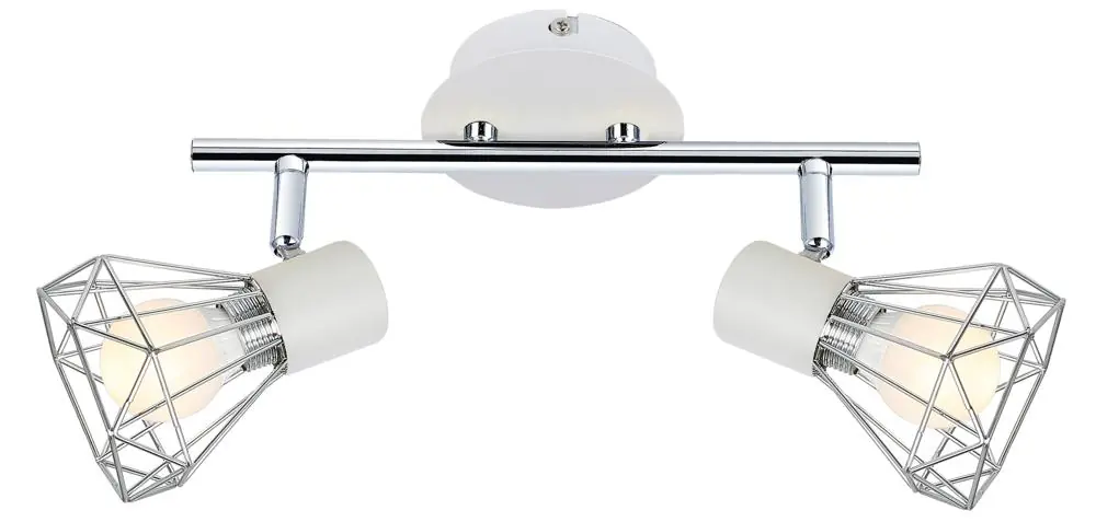 Plafonnier VERVE — 2×E14, blanc + chrome