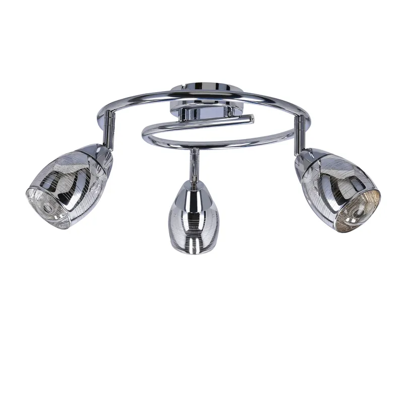 Plafonnier MILTON Spiral — 3×E14, chrome