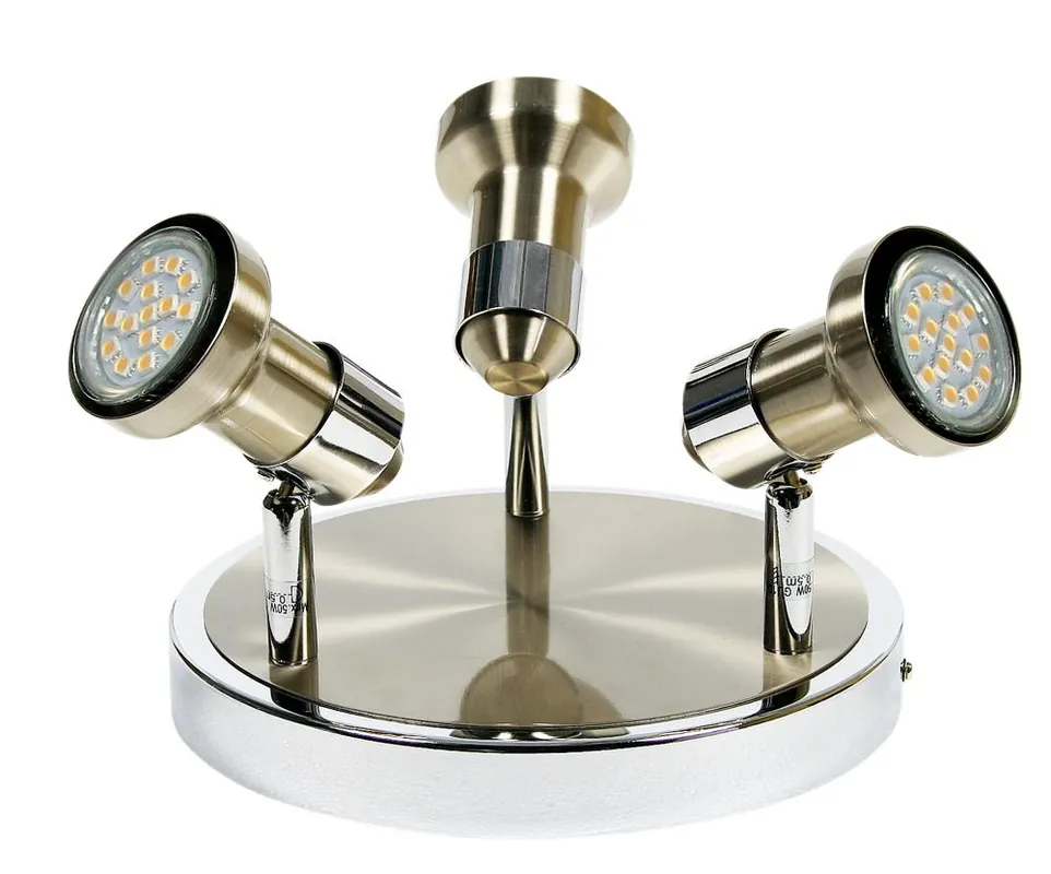 Plafonnier ARKON — 3×GU10, satiné nickel, chrome