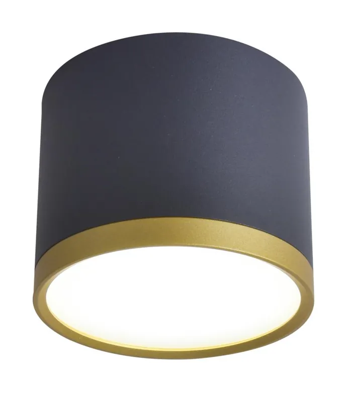 Plafonnier TUBA — 1× noir + doré