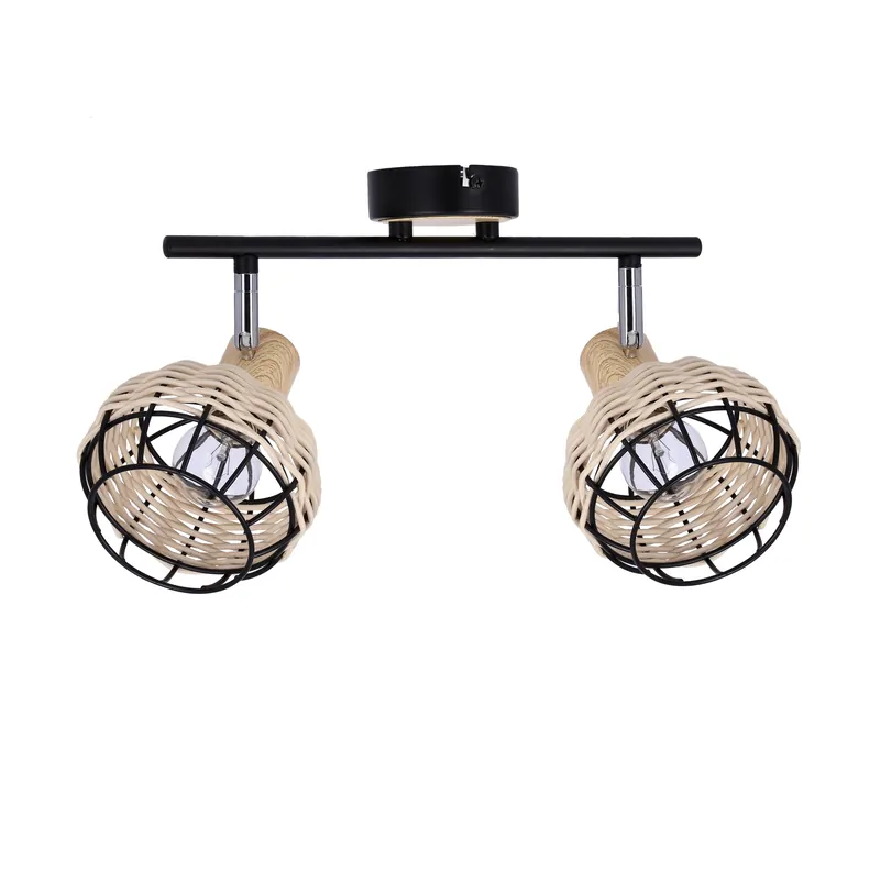Plafonnier — 1× noir + wooden