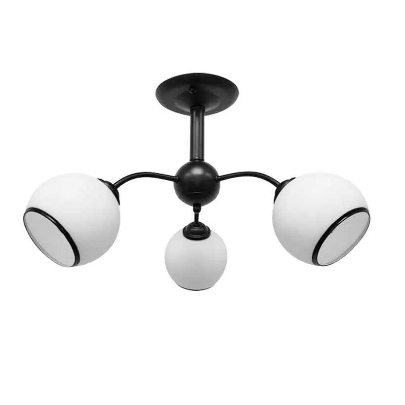 Plafonnier — 3×E27, noir + blanc