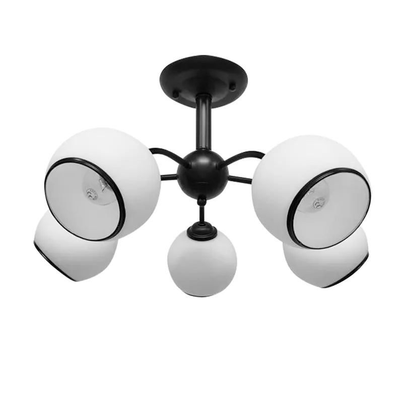 Plafonnier — 5×E27, noir + blanc