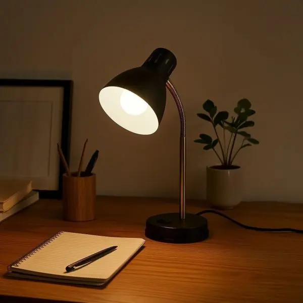 Lampe de bureau E14 BARNEY avec 1m50 de câble et prise