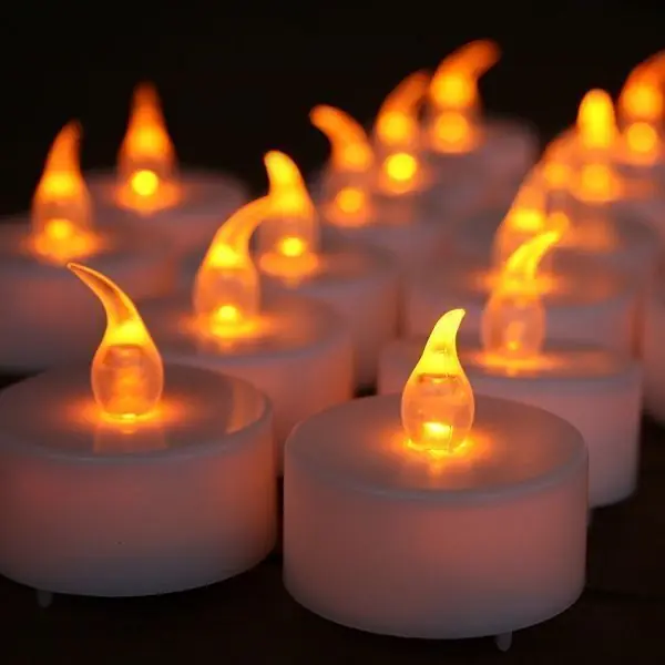 24 Bougies à Led Jaune Effet Flamme