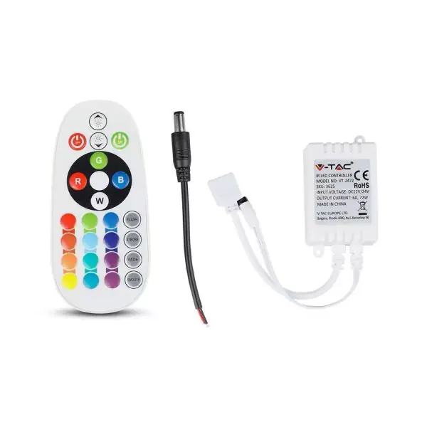 Contrôleur Infrarouge RGB 12V 24V avec Télécommande 24 Touches