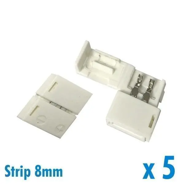 Lot de 5 connecteurs pour ruban 8mm