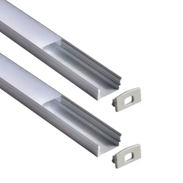 2 x 1 mètre profilé aliminium carré diffuseur opaque pour ruban led