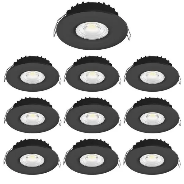 Lot de 10 Spot LED Encastrable 5W RIZE noir CCT RT2020 IP65