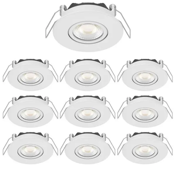 Lot de 10 Spot LED Encastrable orientable 5W LEO CCT RT2020 IP65