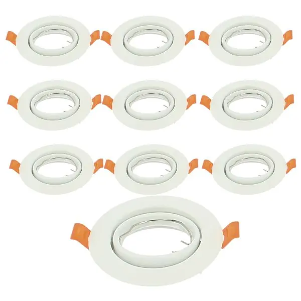 Lot de 10 Support orientable pour spot led fixe rond D90