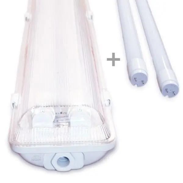 Kit 2 tubes LED 150cm 6000K + boitier étanche
