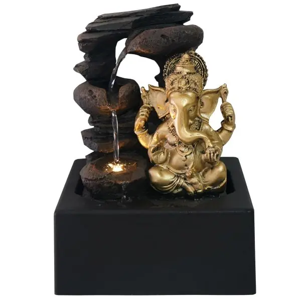 Fontaine d'Intérieur LED Ganesh CALMWATER Cascade Zen en Résine