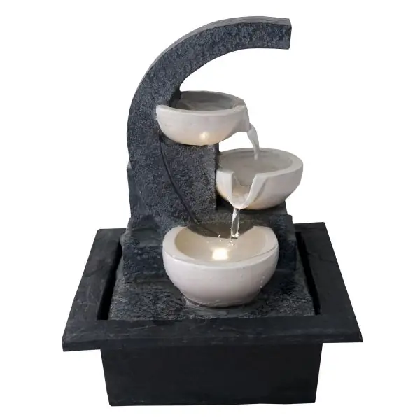 Fontaine d'Intérieur LED ARKADIA Cascade de 3 Vasques Blanches