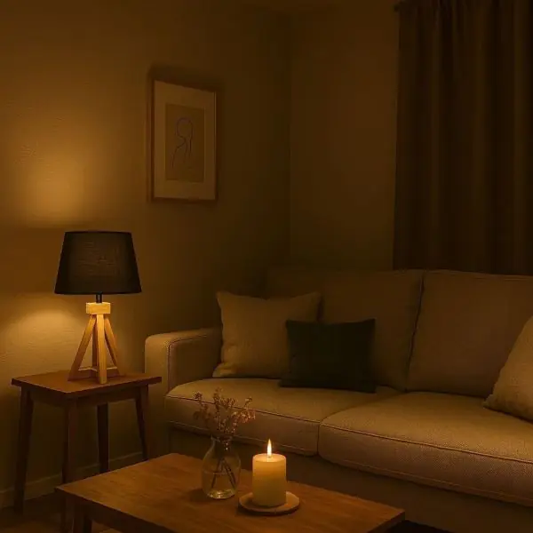 Lampe à poser HOD en bois E27 37cm avec son ampoule 4,9W LED Filament Blanc Chaud
