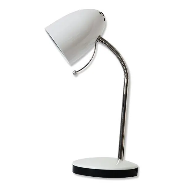 Lampe de bureau rétro blanche E27